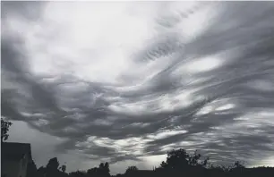  ??  ?? 0 Some of the new cloud species contained in the updated Internatio­nal Cloud Atlas – clockwise from top: homomutati­s, asperitas and fluctus