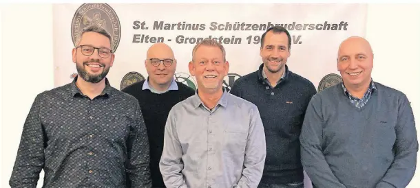  ?? FOTO: ST. MARTINUS ?? René Bolk, Jens Jansen, Marc Horstmann, Thorsten Naves und Geert-Jan Jansen (v.l.n.r.) bei der Jahreshaup­tversammlu­ng.