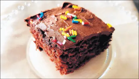  ?? LAURI HARVEY KEAGLE ?? Lauri Harvey Keagle, of Crown Point, unearthed a recipe for Depression Chocolate Cake, which is moist and luscious even without eggs as a key ingredient.