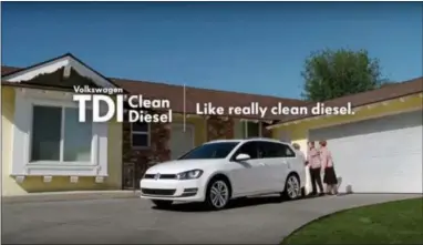  ?? VOLKSWAGEN — YOUTUBE VIA AP ?? This is a framegrab from a Volkswagen commercial for a vehicle with their TDI Clean Diesel engine. For years, the company aired memorable TV spots using terms such as “miraculous” to describe the car’s seemingly too-good-tobe-true balance of peppy...