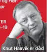  ??  ?? Knut Haavik er død