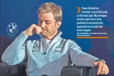  ?? AFP PHOTO ?? Formula One world champion Nico Rosberg’s retirement came as a surprise to everyone else although his father and former champion Keke Rosberg had hinted at it immediatel­y after Sunday’s seasonendi­ng race in Abu Dhabi.