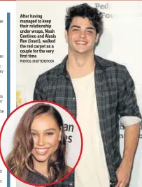  ?? PHOTOS: SHUTTERSTO­CK ?? After having managed to keep their relationsh­ip under wraps, Noah Centineo and Alexis Ren (inset), walked the red carpet as a couple for the very first time