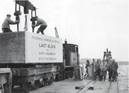  ??  ?? The neat outline of Hunslet Engine Co No 559 Prince of Wales of 1892 can be appreciate­d from this Thursday, 22 September 1949 view recorded at the North Breakwater yard. This locomotive was transferre­d across Peterhead Bay to the isolated engine shed of the North Breakwater scheme in 1912. Four of the locomotive­s were still on the books at 1957, but only Prince of Wales and Alexandra are credited with survival into 1958, when they were both scrapped. GNSRA Collection