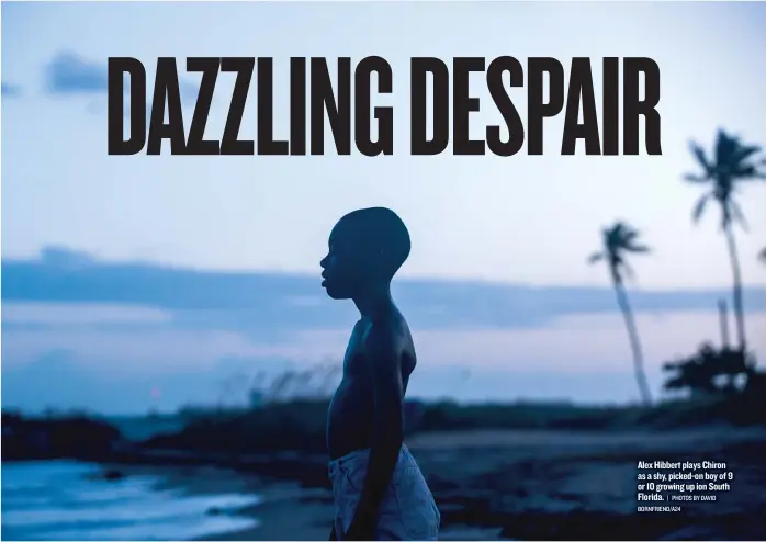  ??  ?? Alex Hibbert plays Chiron as a shy, picked- on boy of 9 or 10 growing up ion South Florida.
| PHOTOS BY DAVID BORNFRIEND/ A24