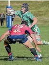  ??  ?? Brayden Iose scored two tries against the Hawke’s Bay Under 19s.