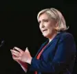  ?? Foto: Thibault Camus, dpa ?? Will staatsmänn­ischer werden: Marine Le Pen.