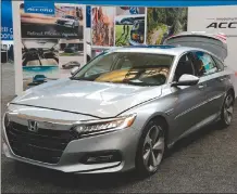  ??  ?? The Honda Accord’s Honda Sensing suite of safety features is one of the most comprehens­ive around, with automatic braking, automatic high beams, lane-keeping assist, and an adaptive cruise control that works down to a full stop.