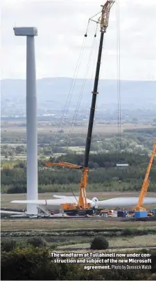  ?? Photo by Domnick Walsh ?? The windfarm at Tullahinel­l now under constructi­on and subject of the new Microsoft agreement.