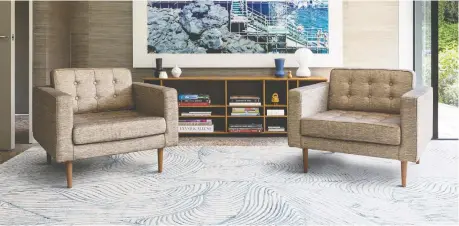  ?? THE RUG COMPANY ?? The Waves rug by Los Angeles interior designer Adam Hunter, created in collaborat­ion with The Rug Company, was inspired by the drawings of author Sheldon Silverstei­n in his book The Giving Tree.