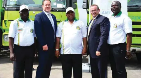  ??  ?? L-R: Special Adviser to Lagos State Governor on Environmen­t, Mr Babatunde Humpe; Visionscap­e’s Executive Director, Harry Ackerman; the State’s Commission­er for the Environmen­t, Dr Babatunde Adejare; COO, Visionscap­e West Africa, Thomas Forgacs; and...