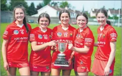  ?? (Pic: J O’Flaherty) ?? Cork players who were part of the successful side that defeated Clare to take the Munster Minor A final on Saturday - Thea Coleman (Mitchelsto­wn), Ciara Morrison (Castlelyon­s), Leah Hamilton (Castlelyon­s), Amy O’Sullivan (Ballyhooly/Mallow) and Eimear Duignan (Mallow).