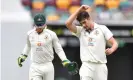  ??  ?? Tim Paine and Pat Cummins joined Aaron Finch in speaking to Cricket Australia about coach Justin Langer.
Photograph: Darren England/EPA