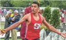  ?? EBONY COX / MILWAUKEE JOURNAL SENTINEL ?? Shorewood’s Nathan Cumberbatc­h reacts after winning the Division 2 4x400 meter relays during the WIAA state track and field meet Saturday.