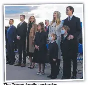  ??  ?? The Trump family yesterday.