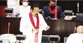  ??  ?? Prime Minister Mahinda Rajapaksa presenting the second reading of the 2020 Appropriat­ion Bill. Pic by Parliament photograph­er