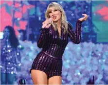  ?? PHOTO BY EVAN AGOSTINI/INVISION/AP ?? Singer Taylor Swift performs in 2019 at Amazon Music’s Prime Day concert at the Hammerstei­n Ballroom in New York.