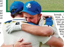  ?? GETTY IMAGES ?? Difficult day: Lowry (right) and McIlroy console each other at the end