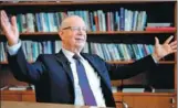  ?? FABRICE COFFRINI / AGENCE FRANCE-PRESSE ?? Founder and Executive Chairman Klaus Schwab of the World Economic Forum gestures during an interview last week in Cologny, Switzerlan­d.