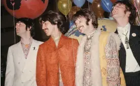  ?? AP ?? In this June 1967 file photo, Paul McCartney (from left), George Harrison, Ringo Starr and John Lennon of The Beatles appear backstage during a break in rehearsals for the live broadcast on the “Our World” program at EMI studios in London.