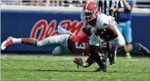  ?? BRANT SANDERLIN / BSANDERLIN@AJC.COM ?? Wide receiver Terry Godwin, who received some tough criticism last year from coach Kirby Smart, is drawing high praise from the same source this preseason.