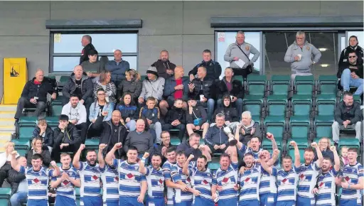  ??  ?? Rochdale Mayfield’s North West Men’s League side celebrate winning the Division 1 championsh­ip