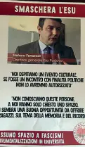  ??  ?? Il manifesto Sui muri il no all’evento