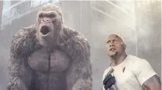  ??  ?? George the gorilla and Dwayne Johnson share a bond in Rampage.