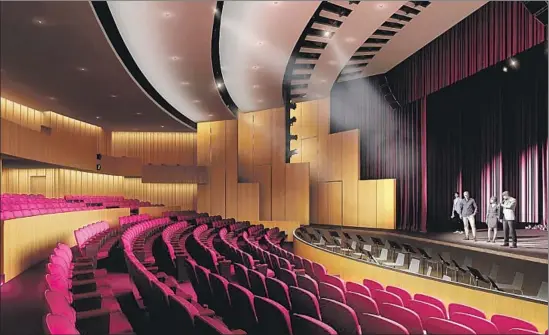  ?? Images from Clive Wilkinson Architects ?? AS DEPICTED in a rendering, the new Whitney Family Theater in the Freud Playhouse will have a sloped floor and seating closer to the stage, plus new technology.