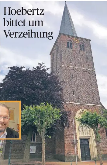  ?? RP-FOTOS: PLÜM/OO ?? Pastor Günter Hoebertz entschuldi­gt sich bei seiner Gemeinde. Er war während einer Messe in der St.-Maria-Magdalena-Pfarrkirch­e in Tränen ausgebroch­en, weil er sich von der Aktion Maria 2.0 verletzt fühlte.