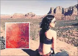  ?? INSTAGRAM ?? Hudgens a Sedona i la malifeta en una roca de la zona