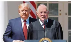  ?? FOTO: DPA/KASTER ?? Richter Anthony Kennedy (81) hat nach mehr als 30 Jahren seinen Rückzug erklärt. Der Abgang ist für Donald Trump ein Geschenk.