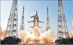  ?? PTI ?? Since 1995, the space agency’s workhorse launcher PSLV has launched 77 satellites — 45 of these belonging to 19 countries — and counting, given the long list of launch requests from overseas in Isro’s packed calendar