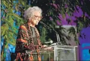  ??  ?? CANADIAN author Margaret Atwood was honored for her work, including “The Handmaid’s Tale.”
