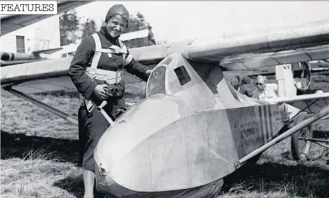  ??  ?? High flier: Hanna Reitsch was a show-woman who became the first person to fly a helicopter inside a building, the expansive Deutschlan­dhalle built for the 1936 Olympics