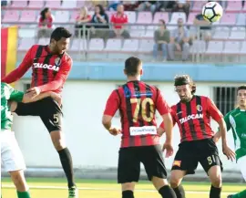  ??  ?? Action from the match between Hamrun and Senglea yesterday Photo: Jonathan Bugeja