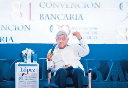  ?? ARIANA PÉREZ ?? El tabasqueño participó en la 81 Convención Bancaria, en Acapulco, donde confió en que la elección será limpia.