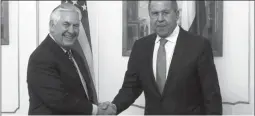  ??  ?? Tillerson dhe Lavrov