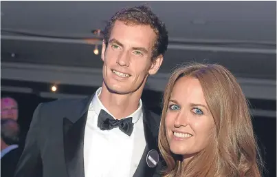  ?? Picture above: PA. ?? Andy Murray with wife Kim. He has revealed how a football career almost beckoned him in his teens. Below: having a kickabout with Jamie while sporting his beloved Hibs strip.