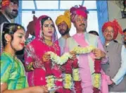  ??  ?? ▪ Sher Singh Rana tying the knot in Roorkee on Tuesday.