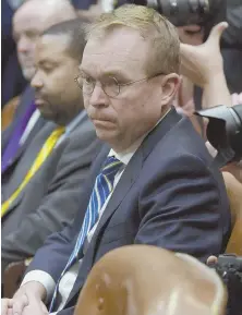  ?? AP PHOTO ?? COURT WIN: A judge has refused to block President Trump’s decision to name White House budget director Mick Mulvaney, above, as interim director of the Consumer Financial Protection Bureau.