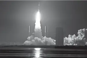  ?? CRAIG BAILEY/FLORIDA TODAY ?? The Atlas V rocket, seen lifting off Tuesday, is carrying the STP-3 payload for the U.S. Space Force.