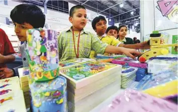  ?? Ahmed Ramzan/Gulf News Archives ?? Children at last year’s Sharjah Children’s Reading Festival. Themed ‘Your Future … Just a Book Away’, SCRF 2018 has lined up 2,600 cultural and literary events and activities for children.