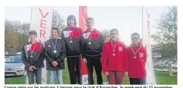  ??  ?? Carton plein sur les podiums à Vernon pour le club d’Avranches, le week-end du 11 novembre.