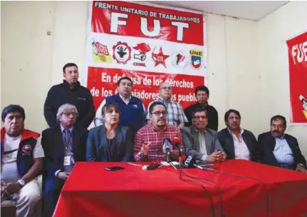  ??  ?? SINDICATOS. El FUT aglutina a las principale­s organizaci­ones sindicales del país.