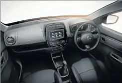  ?? Picture: QUICKPIC ?? INSIDE STORY: The Kwid infotainme­nt system is equipped with air-conditioni­ng and a big touchscree­n