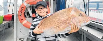  ?? Photo / Supplied ?? Jones Dawkins couldn’t be happier with his monster snapper.