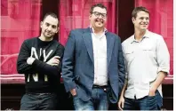  ?? Courtesy of Major Food Group ?? Major Food Group co-founders Mario Carbone, Jeff Zalaznick and Rich Torrisi will bring four restaurant­s to South Florida in 2021, including the lauded Italian-American spot Carbone.