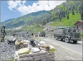  ?? WASEEM ANDRABI/HT PHOTO ?? An Army convoy on its way to Ladakh, June 18. n