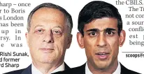  ??  ?? BANKERS Rishi Sunak, far right, and former boss Richard Sharp